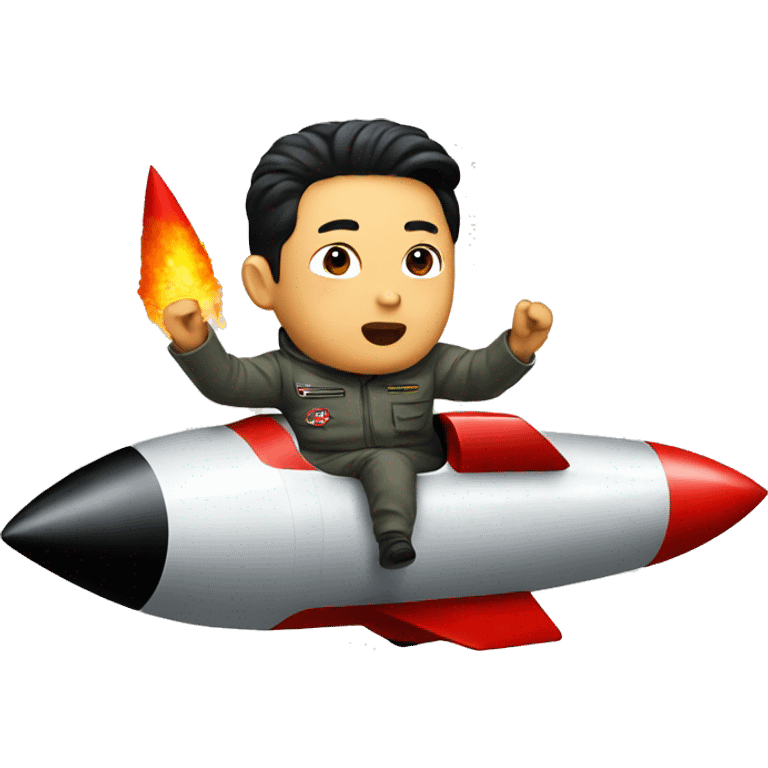 Kim Jung riding a rocket emoji