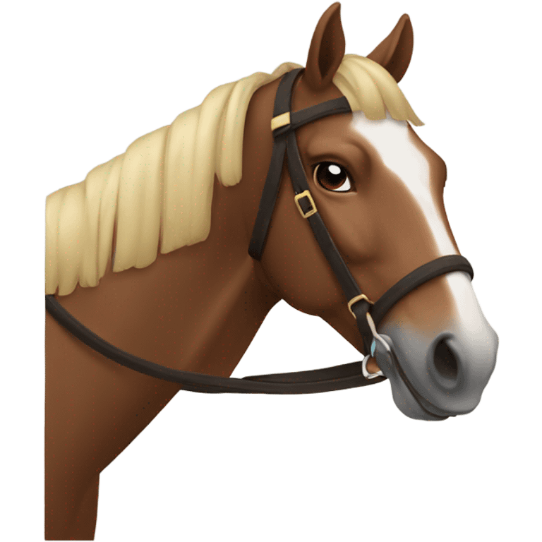 Horse with brown bridle on emoji