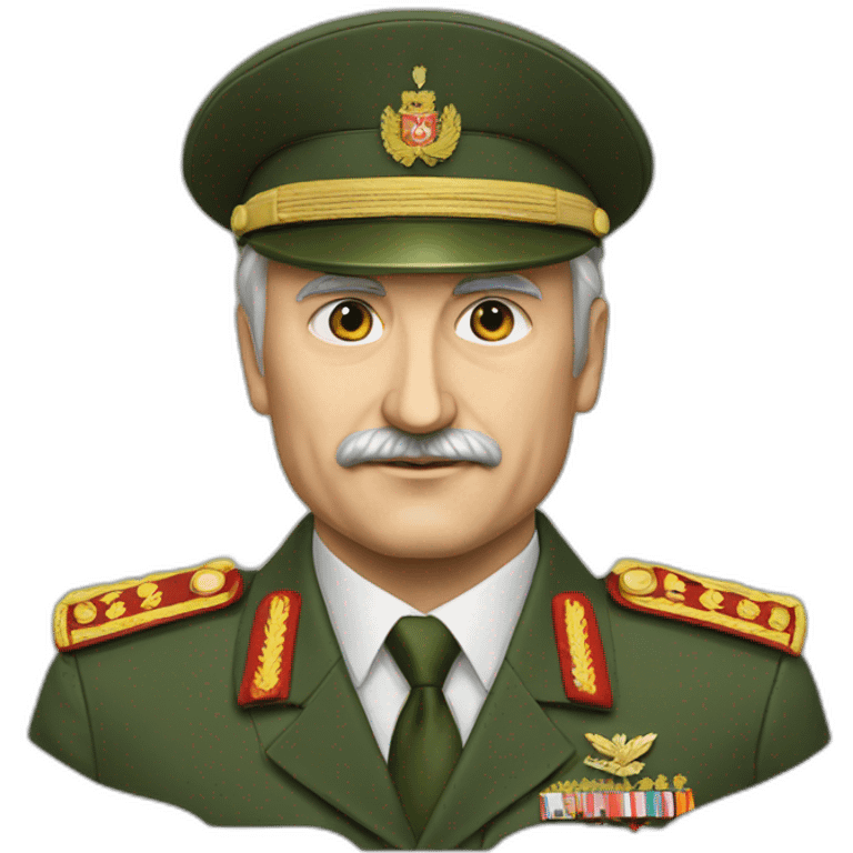 President of Belarus on military form emoji