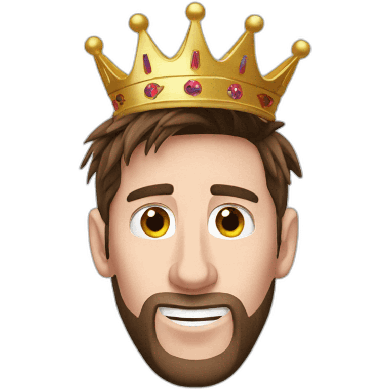 Messi avec une couronne emoji