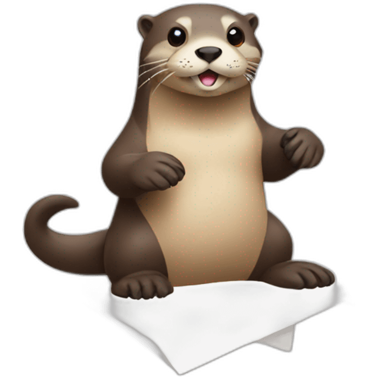 otter with paper in paws emoji