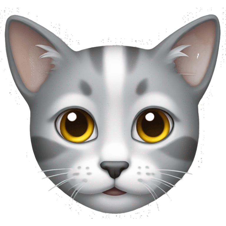 Gato gris y blanco  emoji