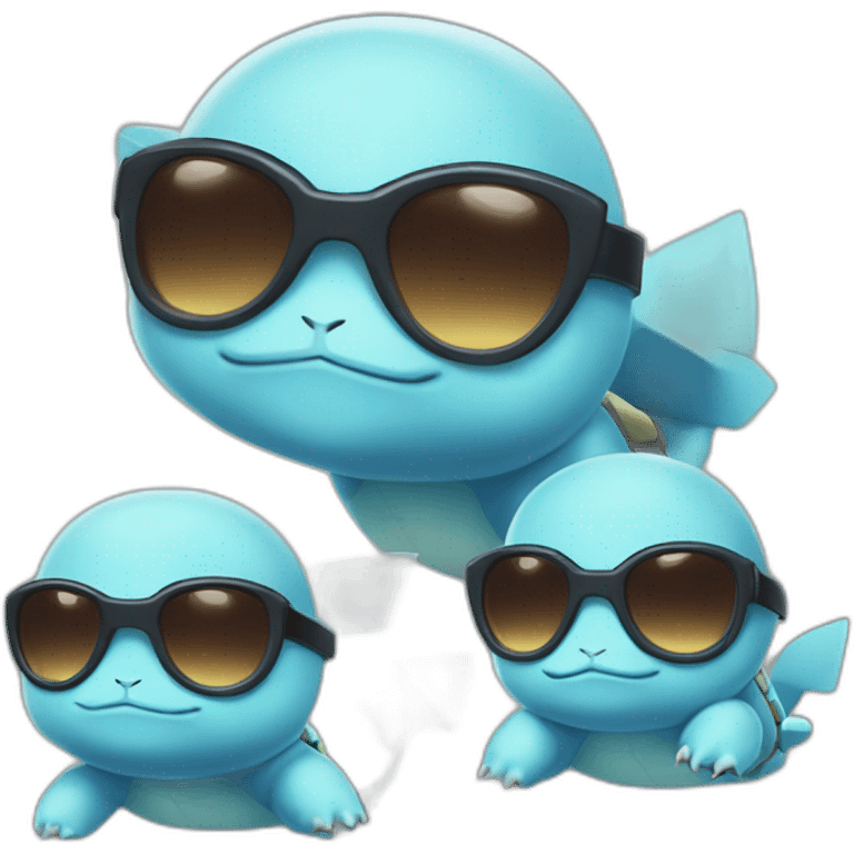 Pokemon squirtle gang wear sunglasses iOS emoji emoji