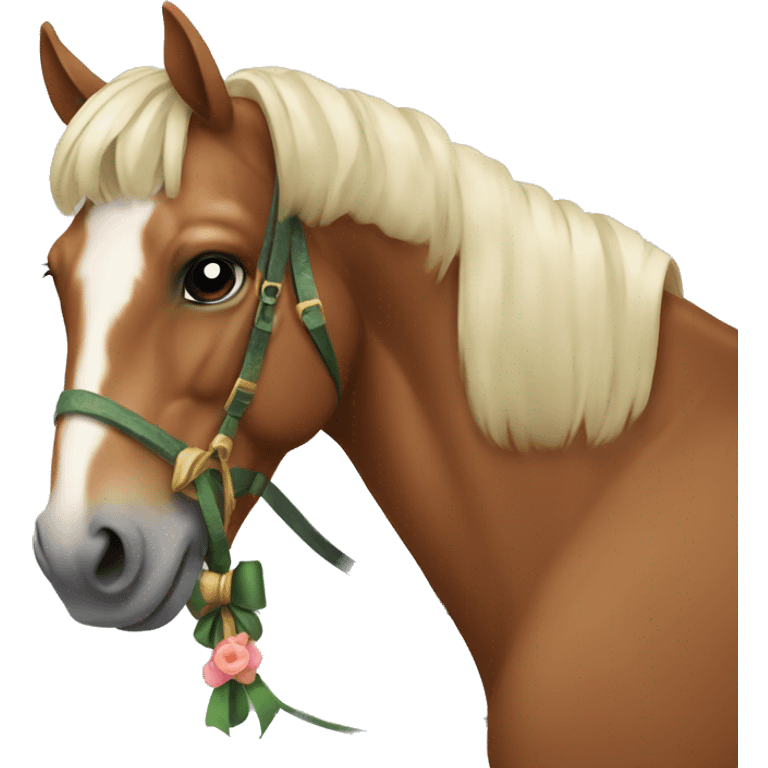 Horse with a bow emoji