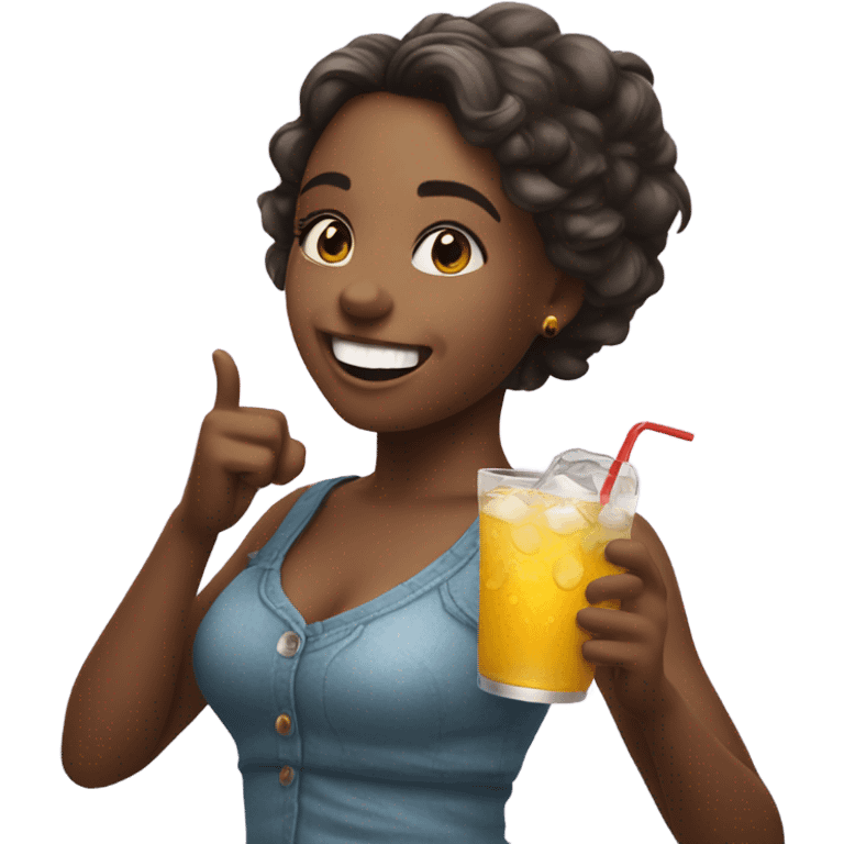 Girl Dancing with drink emoji