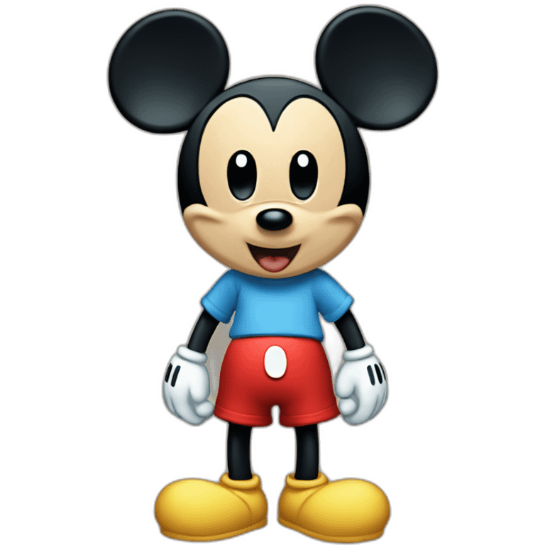 Mickey Mouse with two button shorts emoji