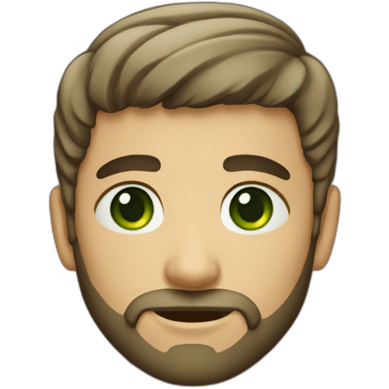 a short beard man with green eyes emoji