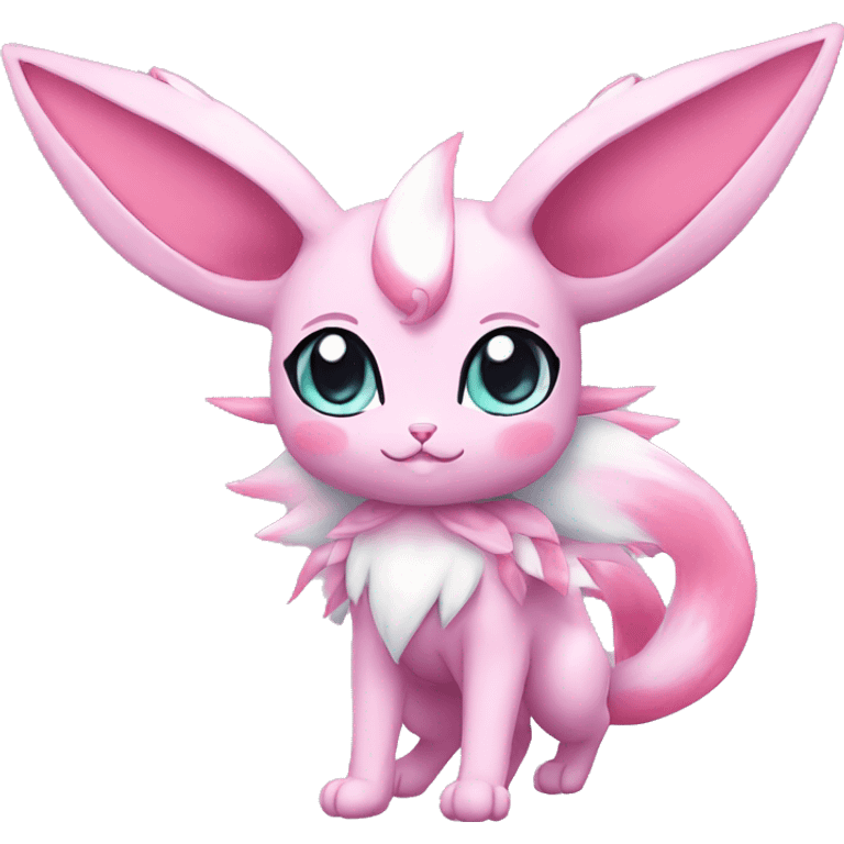 Kawaii Sylveon-Mew-Espeon-Pokémon full body emoji