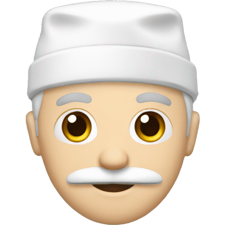  white doctor with a white cap and mustache emoji