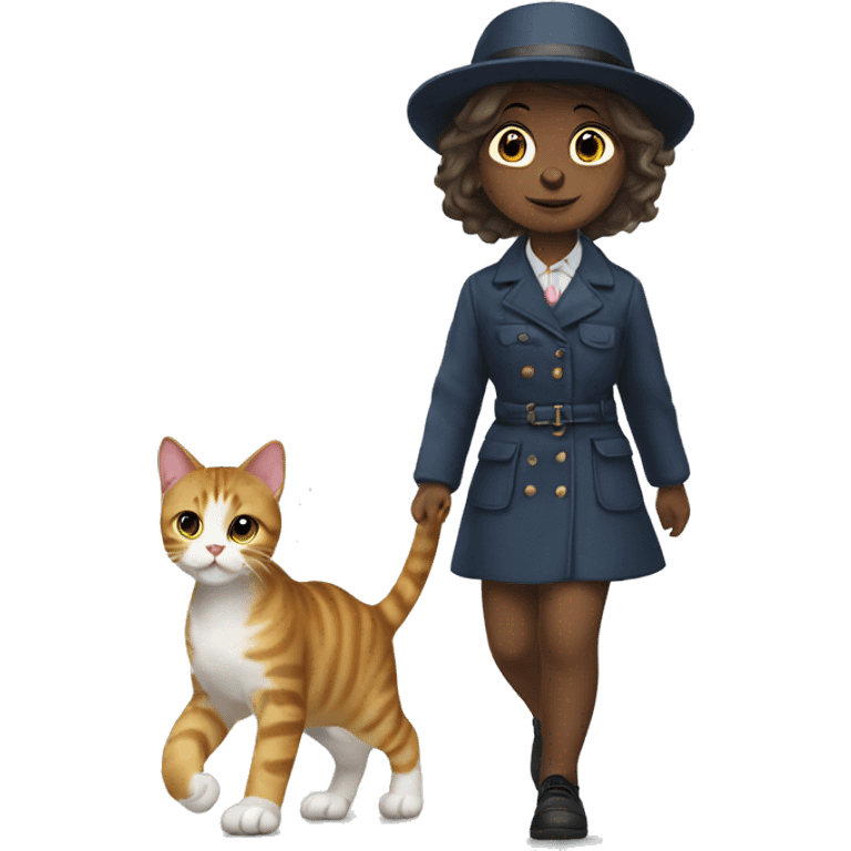 Britain’ cat walk with a girl  emoji