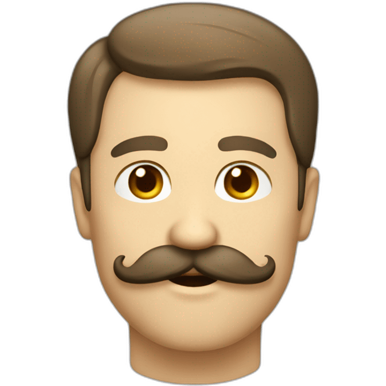 Homme qui louche  avec une moustache emoji