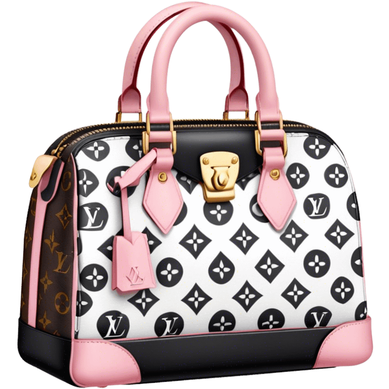 Black white and pink Louis Vuitton bag emoji