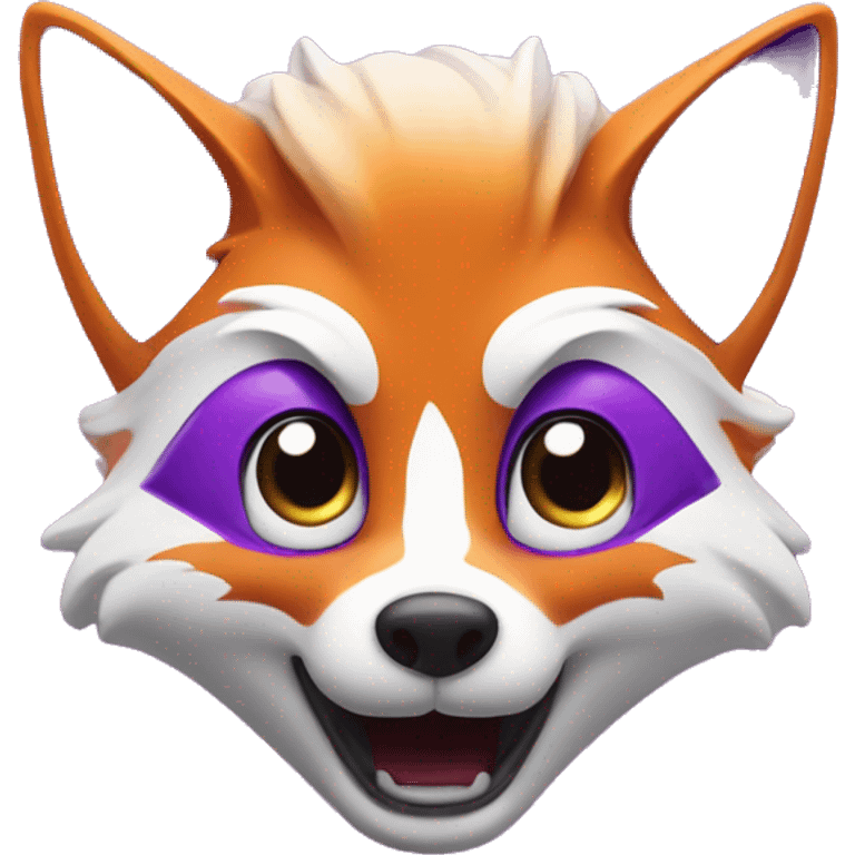 fox that is purple and gamer with superhote airbnb honor medaill emoji