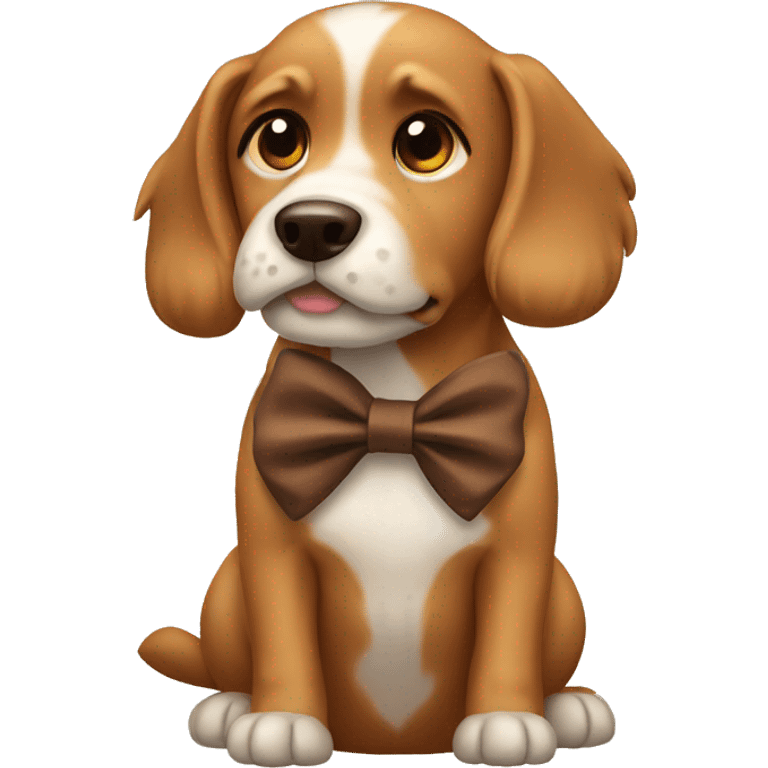 Dog with Brown bow emoji