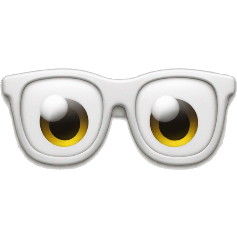 white frame eye glasses emoji