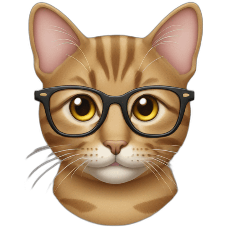 tabby cat wearing glassess emoji