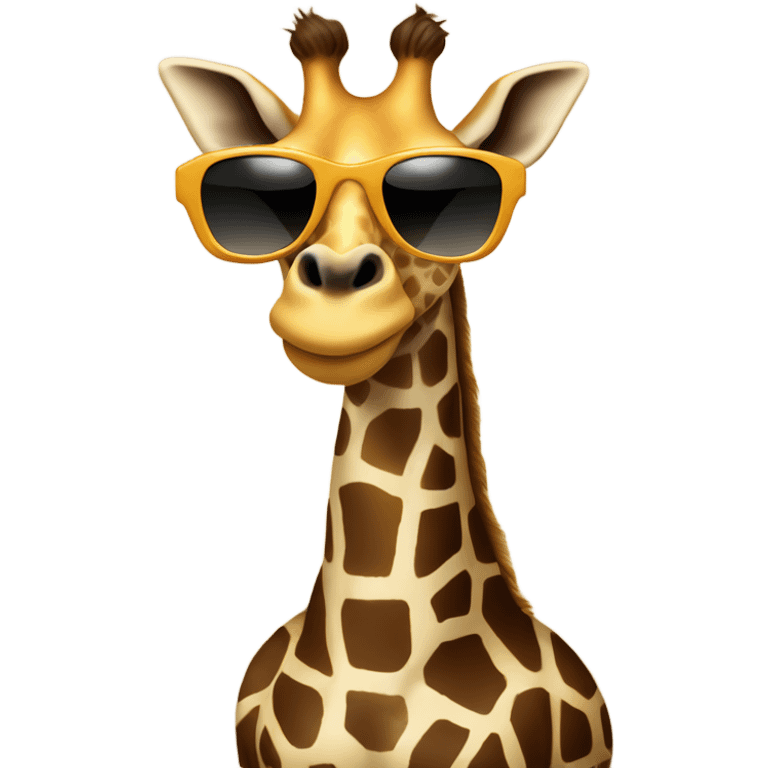 Giraffe sitting down wearing sunglasses emoji