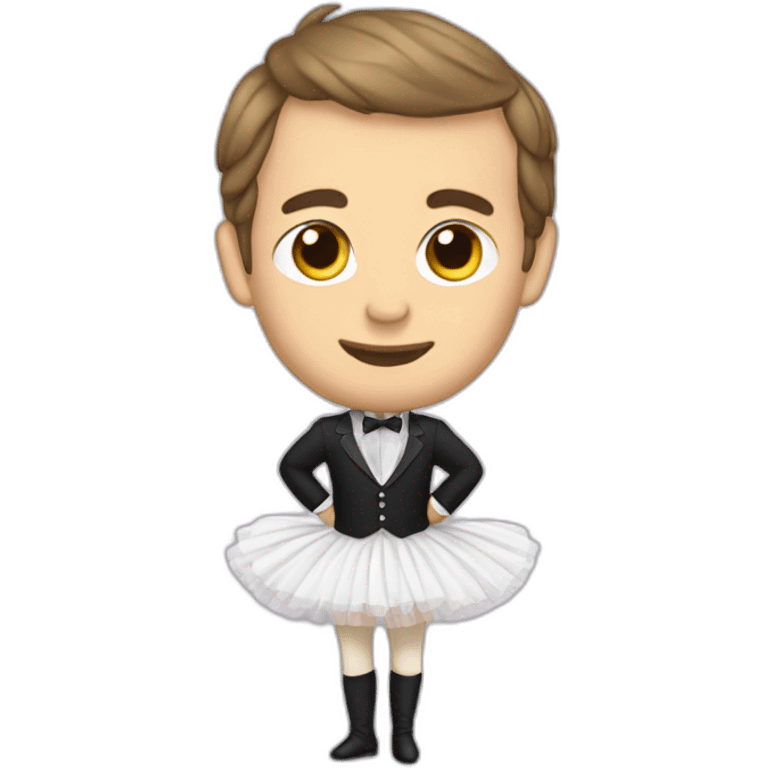 Macron wearing a ballet tutu emoji