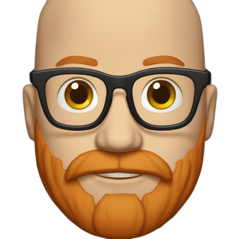 bald man with red beard and glasses emoji