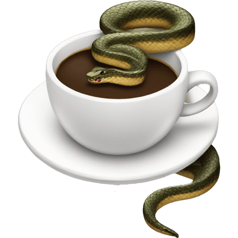 Snake with coffee emoji