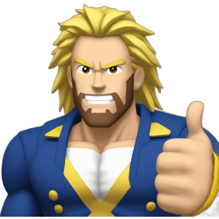 All Might with a brown beard thumbs up emoji