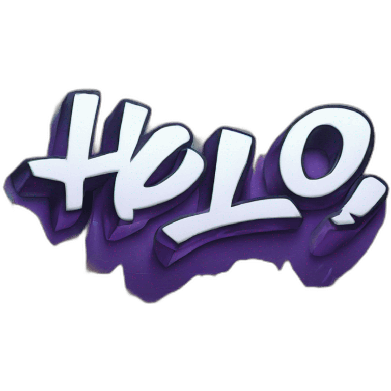 graffiti of the words "Hello" emoji