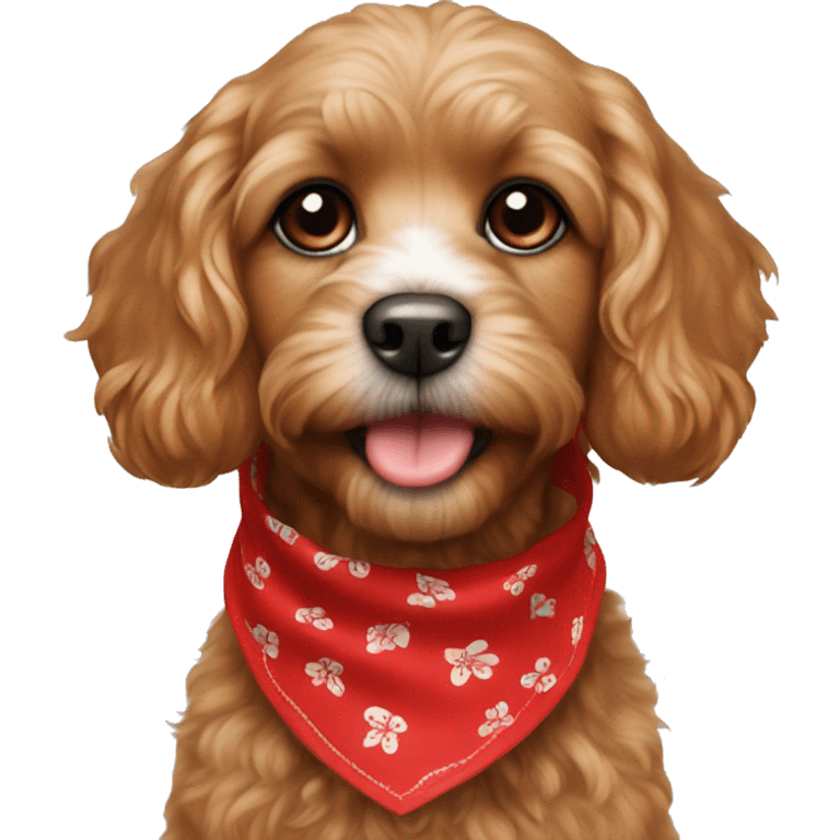 Cavapoo with red bandana  emoji