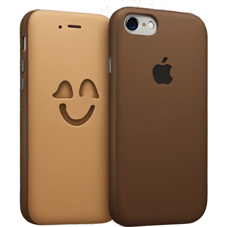 iphone with brown case emoji