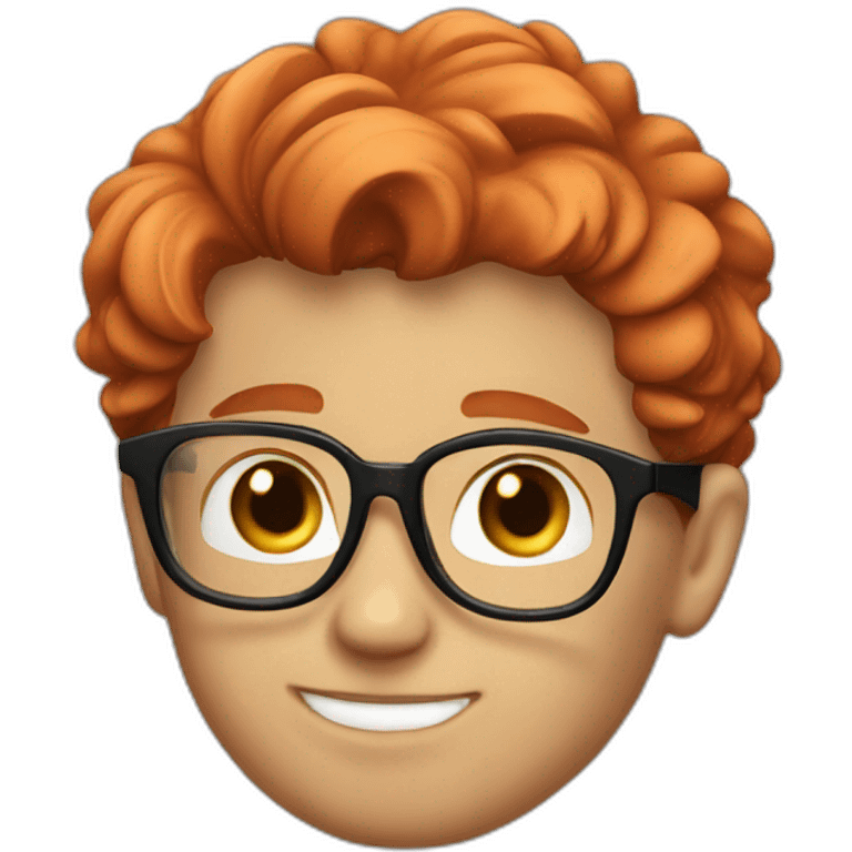 Cool red haired gay boy with glasses emoji