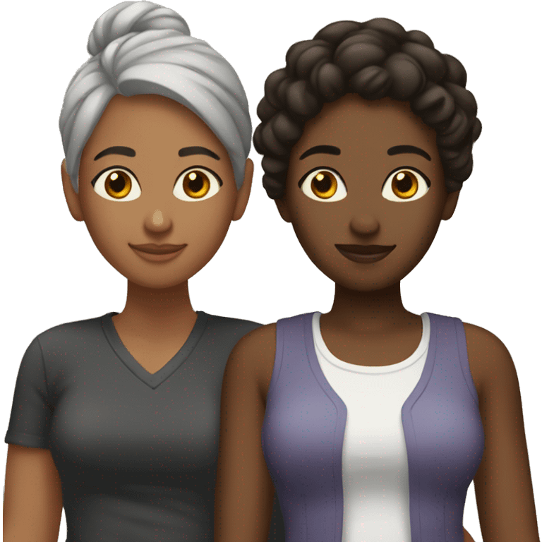 Interracial lesbian couple emoji