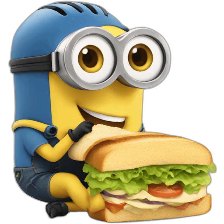 minion eating a sandwich emoji