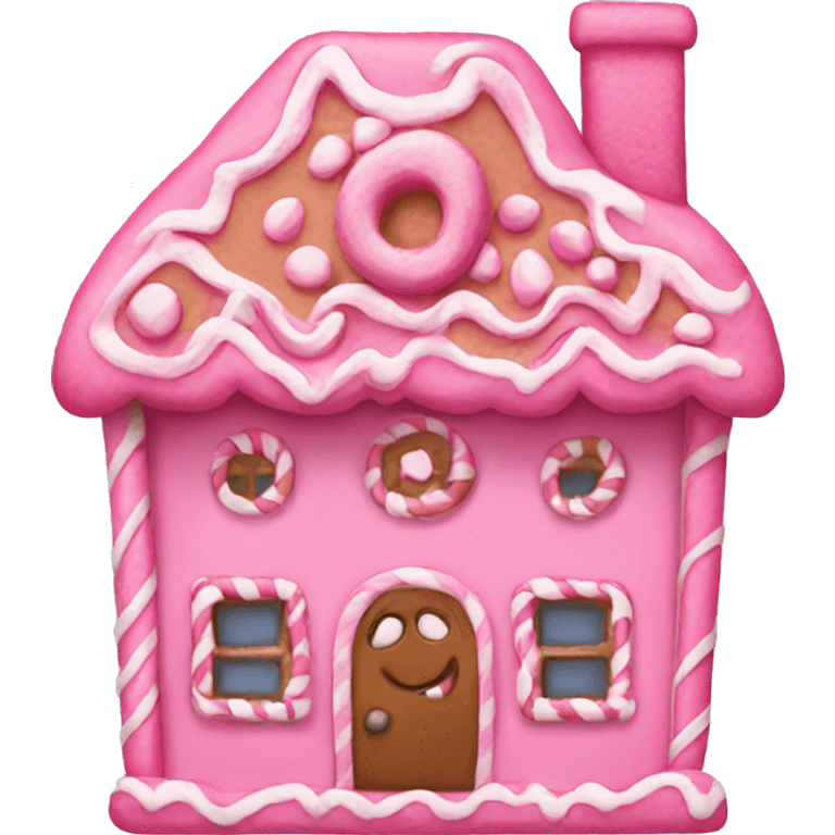 pink gingerbread house emoji