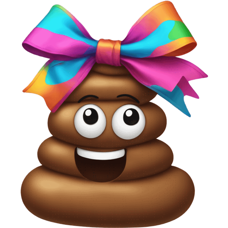 Poop with bow emoji