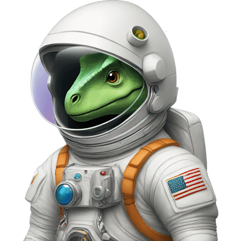 a dinosaur with an astronaut suit emoji