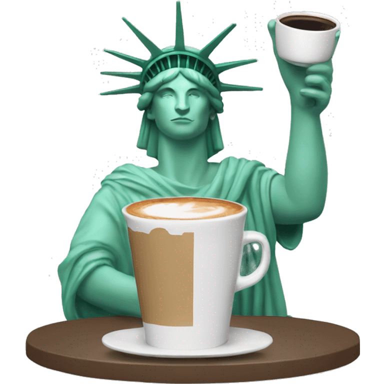 statue of liberty drinking coffee emoji