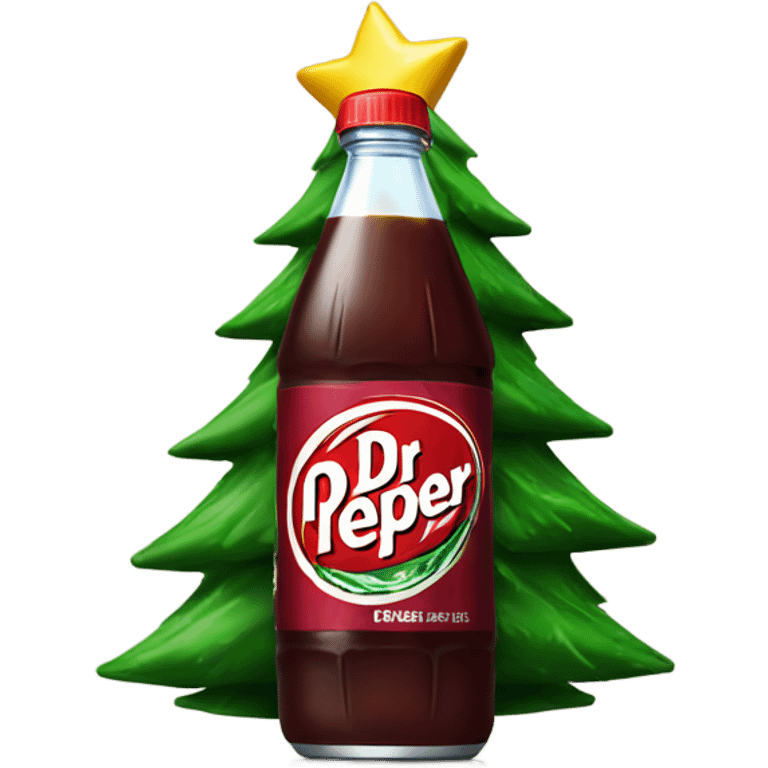 dr pepper can with a christmas tree  emoji