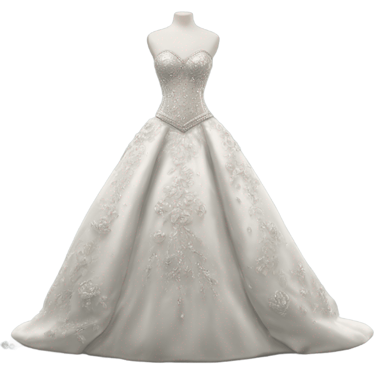 Hyper Realistic ornate ballgown Wedding dress displays with diamanté  emoji