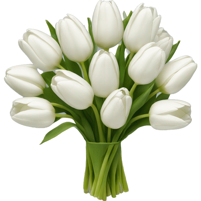 bouquet of white tulips emoji