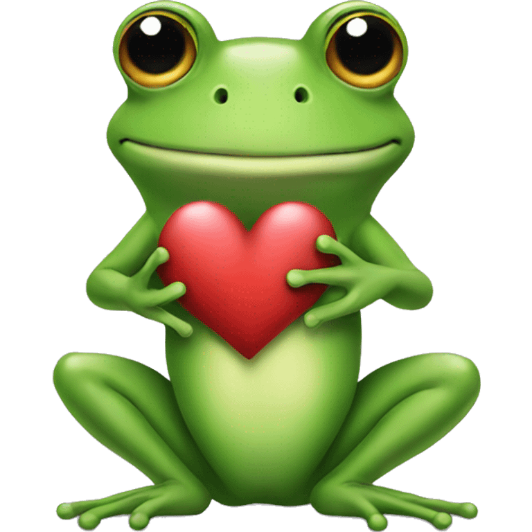 frog holding a heart emoji