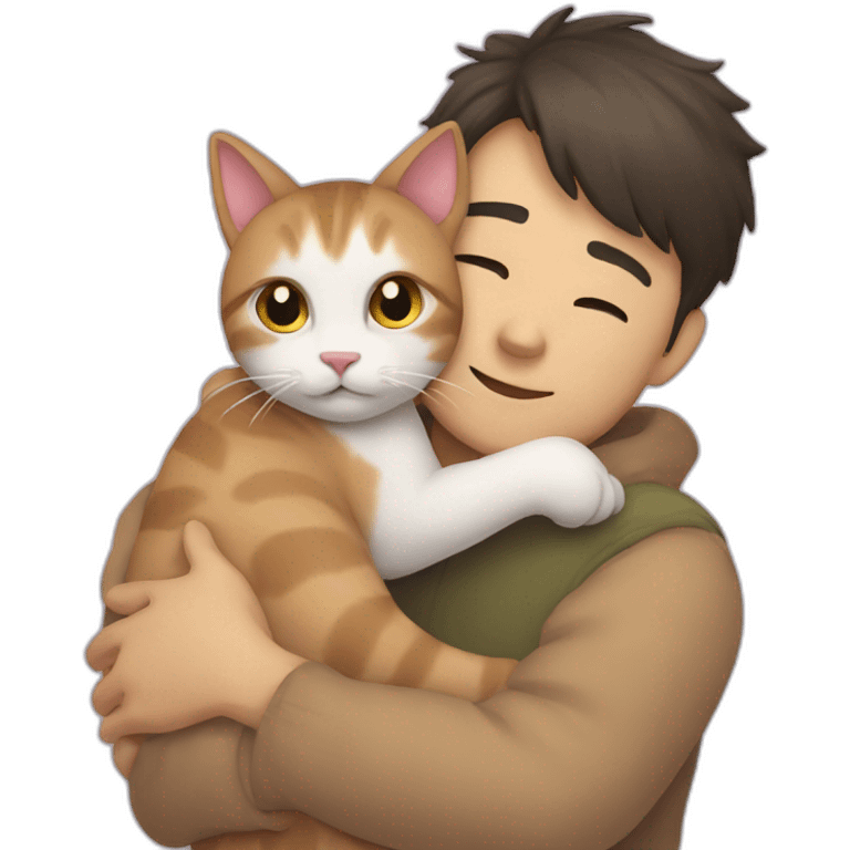 Cat hugging her owner emoji