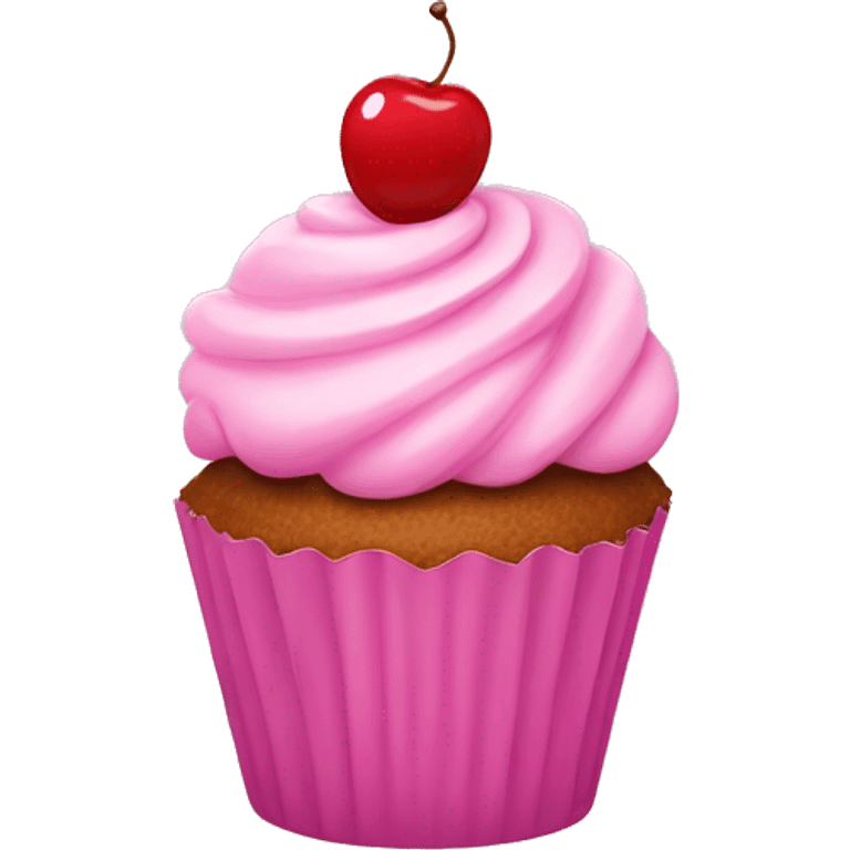 Pink cupcake with a cherry on top emoji