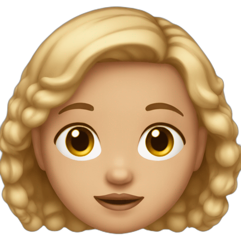 Lo light brown baby girl with light hair emoji