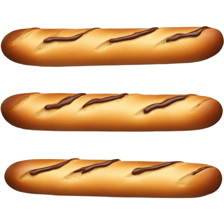 Baguette dipped in chocolate  emoji