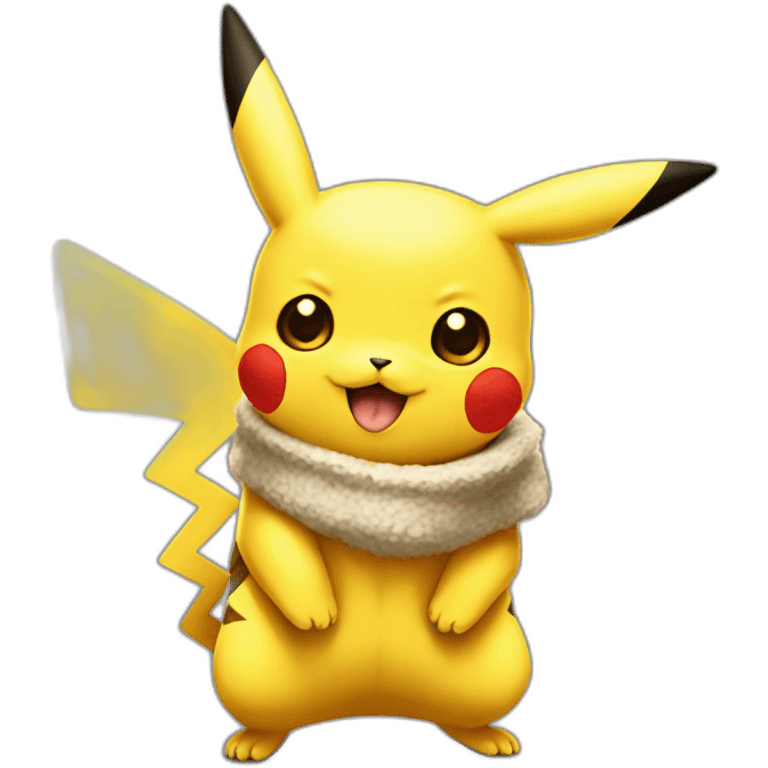 pikachu qui dessine avec de la peinture emoji