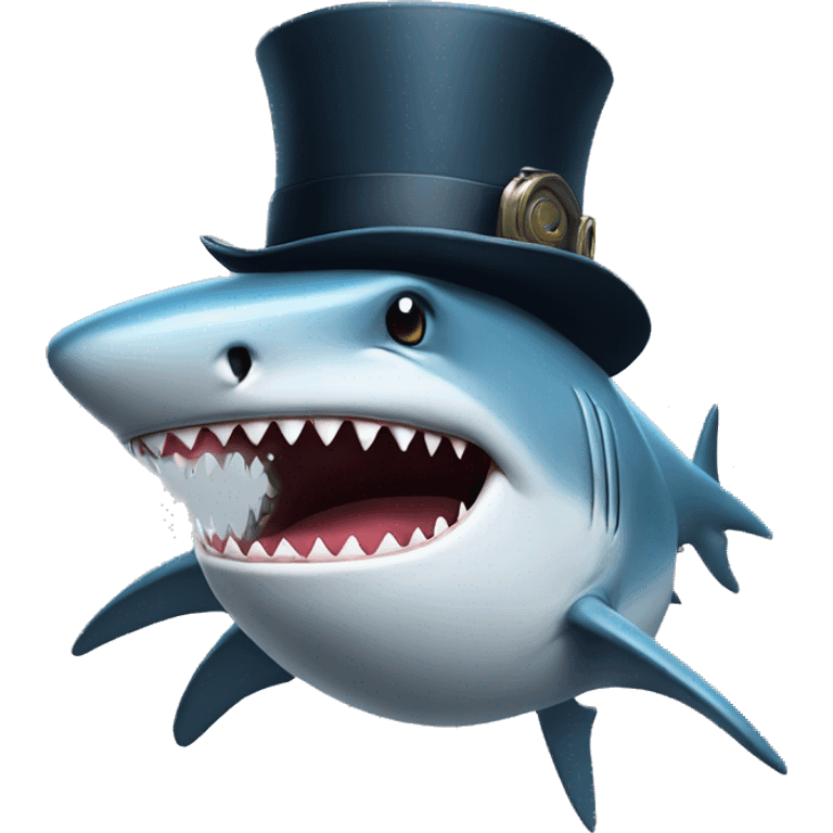 Shark with tophat  emoji