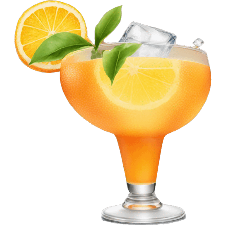 Orange cocktail with ice and lemon  emoji