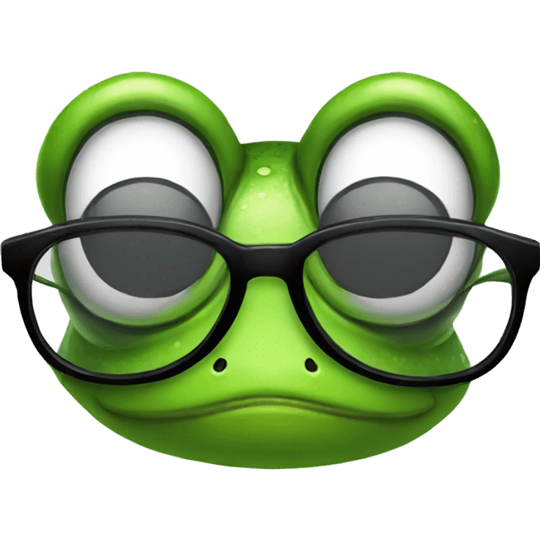 Nerdy frog  emoji