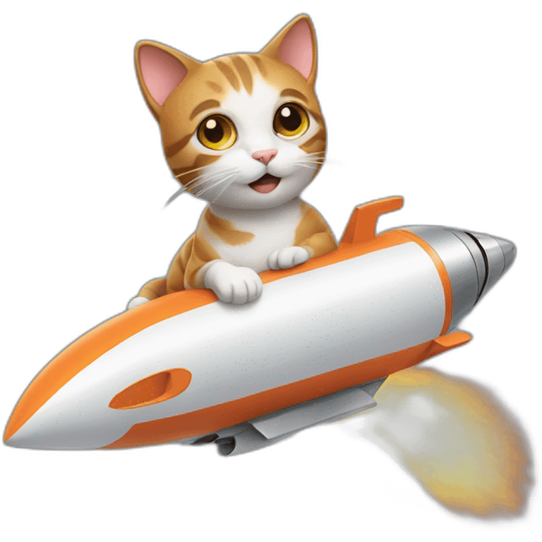 cat on the rocket emoji