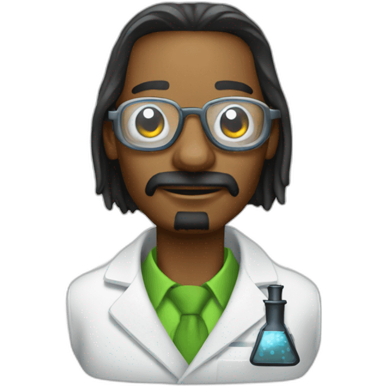 scientist looking like snoop dogg using laser and microscope emoji