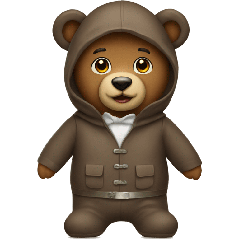 a teddy bear in a human costume emoji